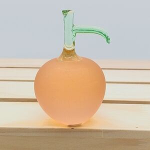 Frosted Peach Apple Pink Paperweight